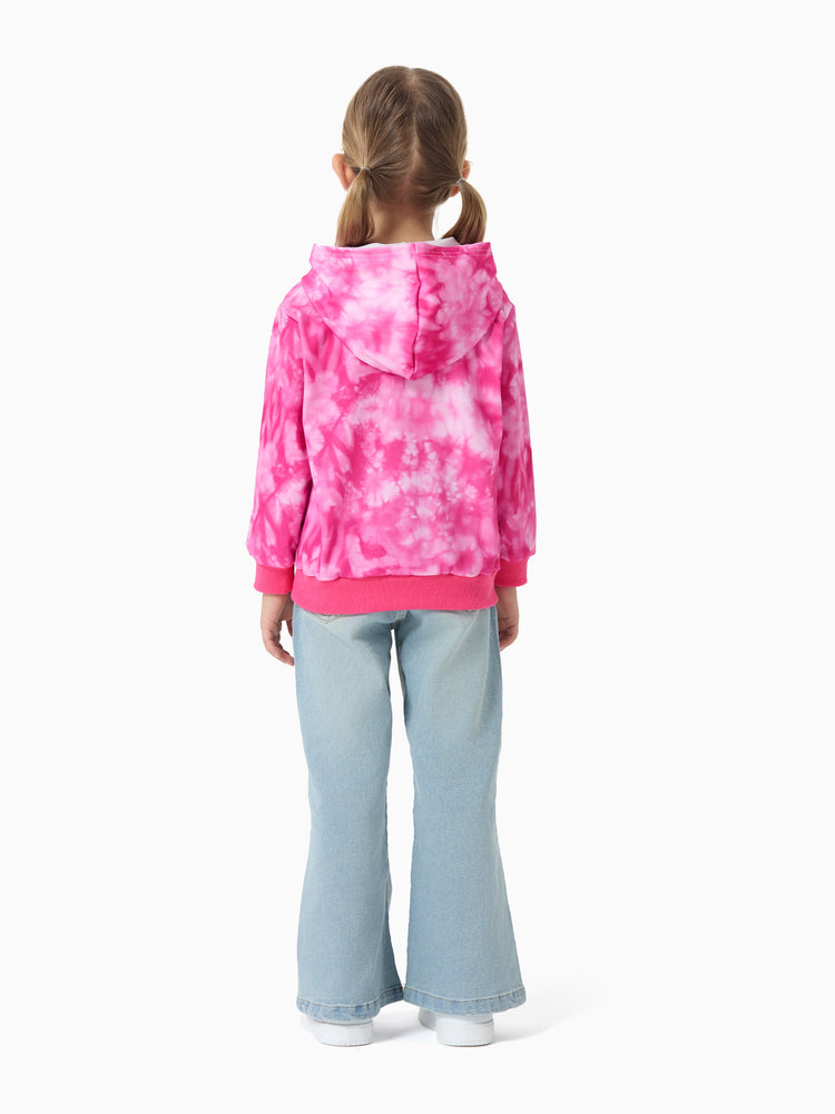 Sweat-shirt à capuche tie-dye pour petite fille My Little Pony, rose vif