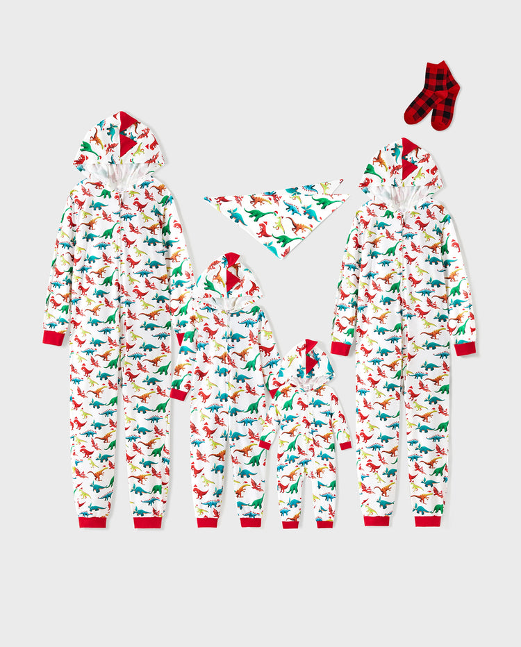 Pijama familiar navideño a juego con diseño 3D, mono y calcetines navideños multicolor