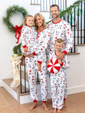 Family Matching Christmas Pajamas Gnome Print White