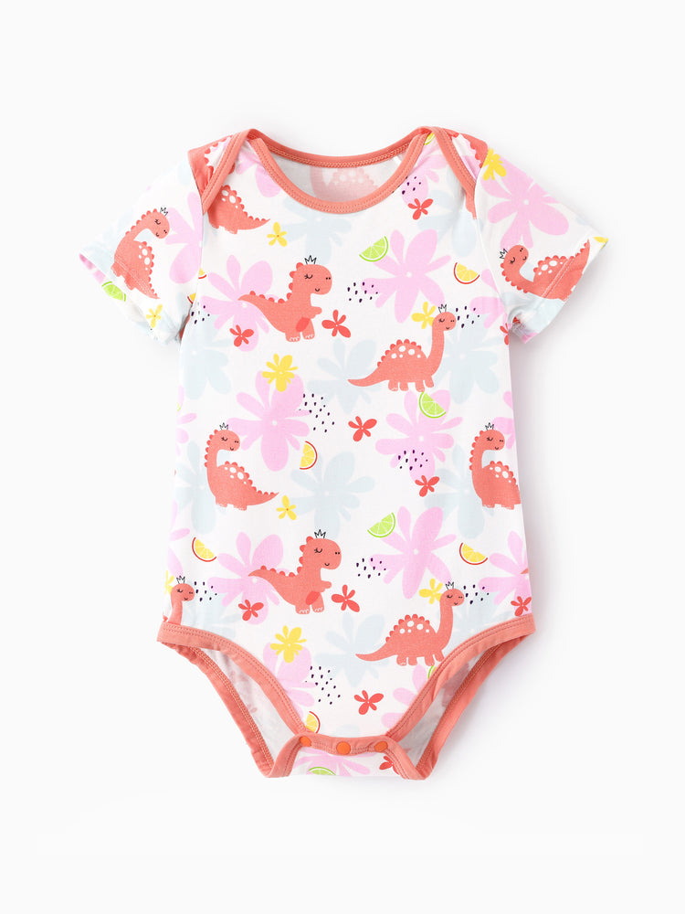 Bamboo Baby Boy/Girl 1pc Allover Print  Bodysuits  incarnadinepink