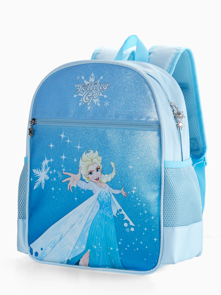 Disney Frozen Toddler Girl Elsa Backpack with Chest Strap & Bottle Pockets Blue