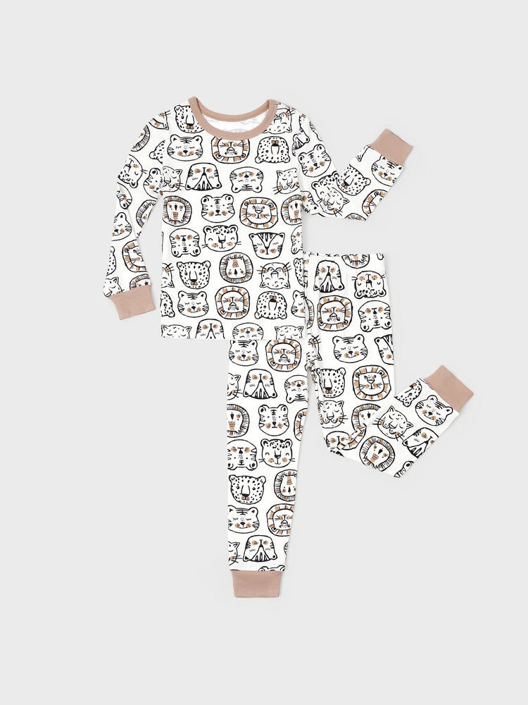 Christmas / Halloween Pajama 2-piece Bamboo Pajamas Set With Childlike Print for Baby / Toddler( Snug-Fitting) Khaki