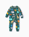 Little Explorers Bamboo Zip-Up Baby Pajamas