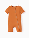 Bamboo Baby Boy / Girl 2-Way Zip Onesies Anti Slip Childlike Food Pattern Bamboo Sleepwear (Snug-Fitting)
 Orange