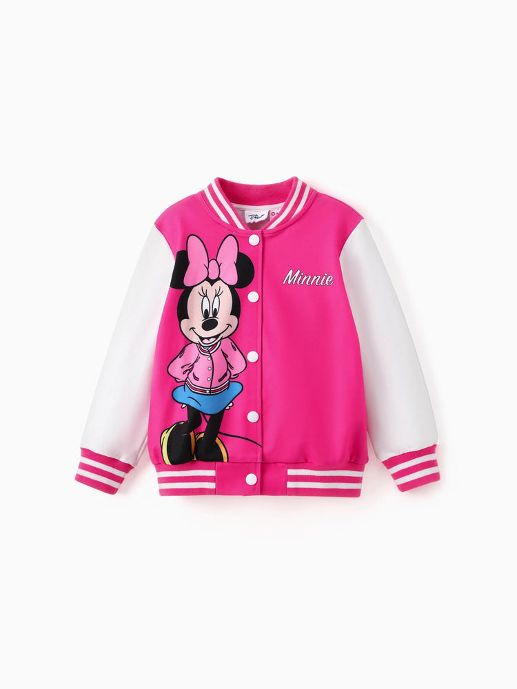 Disney Mickey and Friends Toddler/Kid Girl Minnie Lightweight Bomber Jacket Hot Pink
