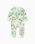Pyjama sans pieds ajusté à fermeture éclair en mélange floral neutre en bambou pour bébé, vert clair