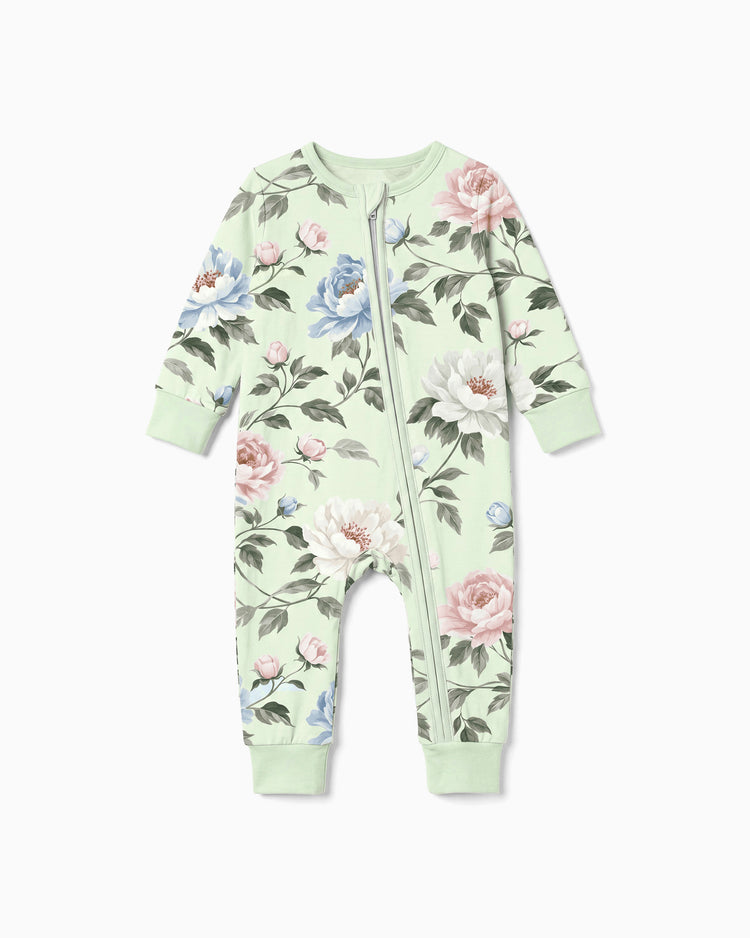 Bloom & Blossoms Bamboo Zip-Up Baby Pajamas