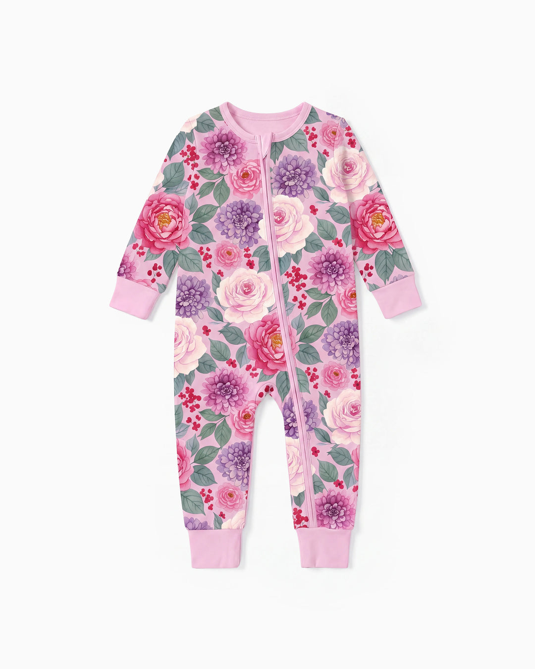 Bloom & Blossoms Bamboo Zip-Up Baby Pajamas