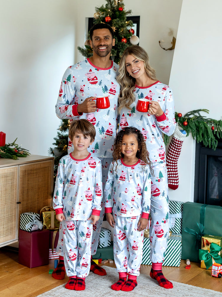 Ensemble pyjama assorti Peppa Pig de Noël avec chaussettes blanches