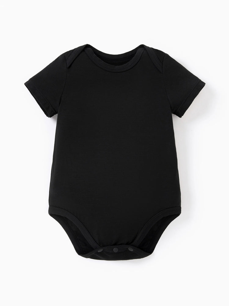 Mono informal de bambú para bebé niño/niña, color negro