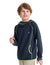 Kids Hooded Long-Sleeve Activewear Top with Front Pockets – Lightweight, Breathable & Quick-Dry Deep Blue