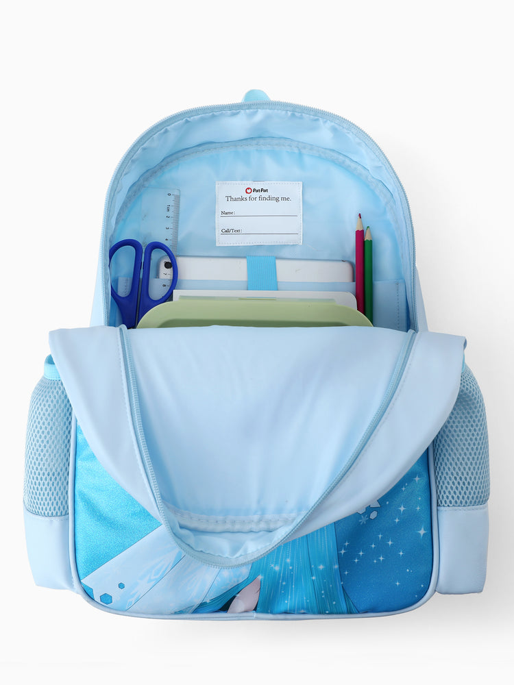 Disney Frozen Toddler Girl Elsa Backpack with Chest Strap & Bottle Pockets Blue