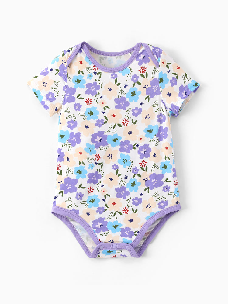 Bamboo Baby Boy/Girl 1pc Allover Print  Bodysuits  Purple