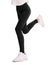 Girl's Leggings High-Waist Yoga Pants Solid Color Leggings with Complimentary Matching Scrunchie Black
