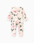 Pyjama sans pieds ajusté à fermeture éclair en mélange floral neutre en bambou pour bébé, rose clair