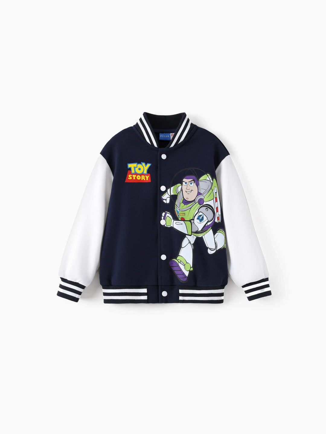 Toy Story Kleinkind Boy Buzz Lightyear Bomberjacke mit Druckknöpfen und Farbblock-Bomberjacke  tiefblau