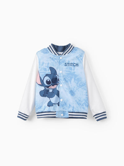 Disney Stitch Kid Boy Tye-die Print Bomber Jacket Blue