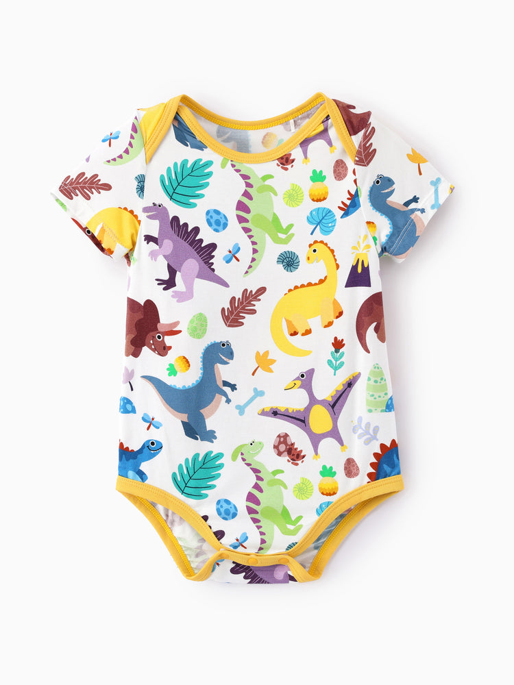 Body de bambú para bebé niño/niña 1 pieza con estampado completo Bloque de color