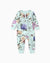 Pyjama sans pieds ajusté à fermeture éclair en mélange floral neutre en bambou pour bébé, vert menthe