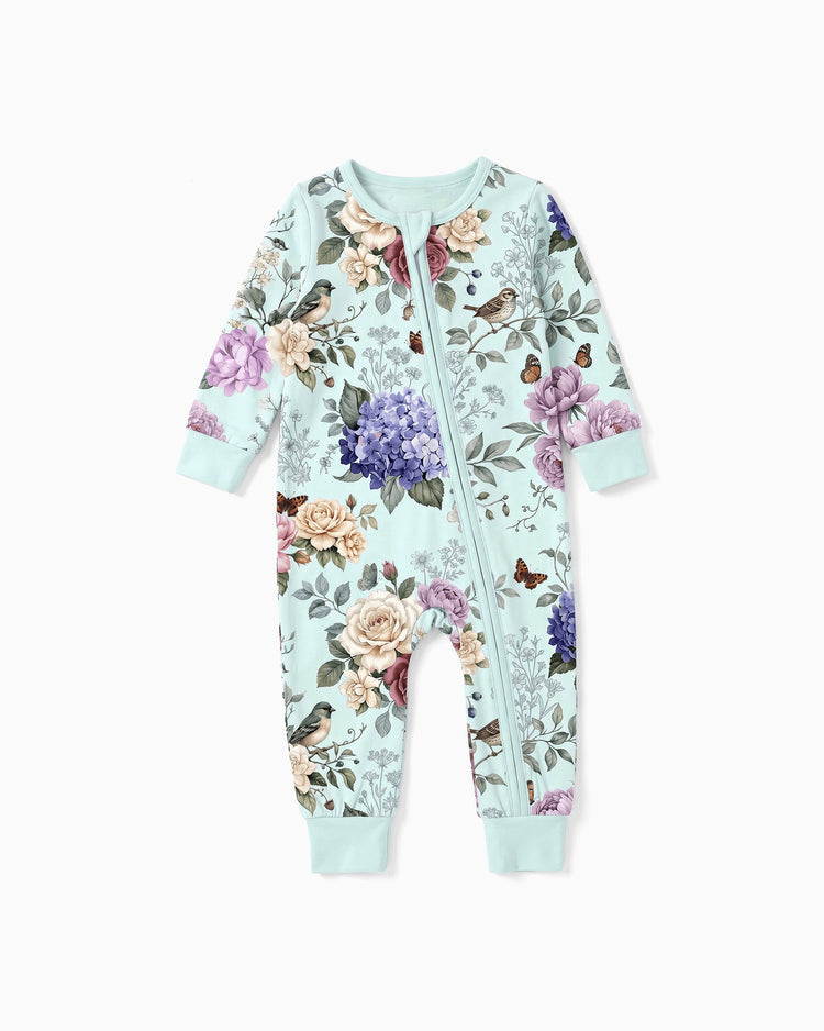 Bloom & Blossoms Bamboo Zip-Up Baby Pajamas