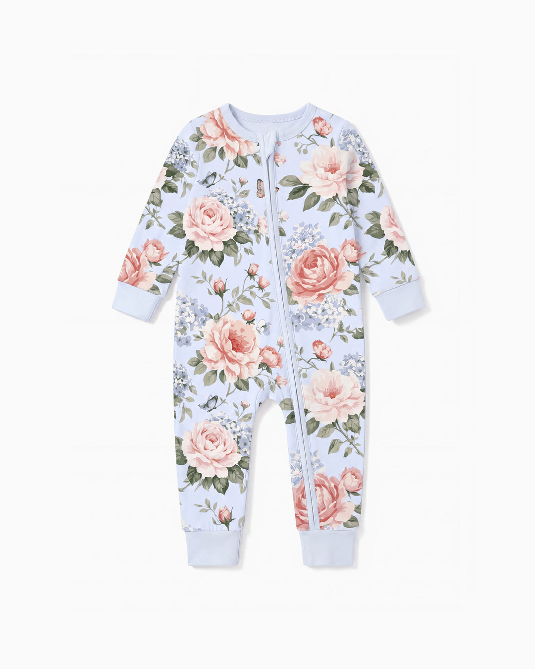 Bloom & Blossoms Bamboo Zip-Up Baby Pajamas
