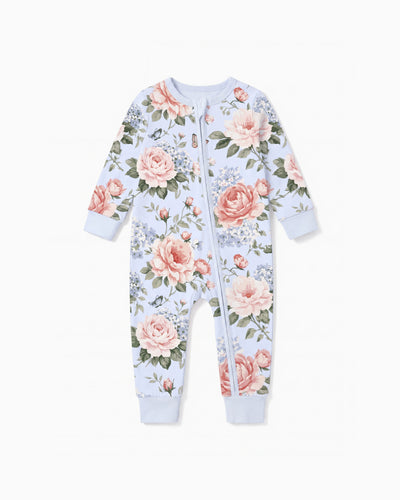Bloom & Blossoms Bamboo Zip-Up Baby Pajamas