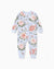 Pyjama sans pieds ajusté à fermeture éclair en mélange floral neutre en bambou pour bébé, bleu bébé