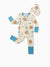 Bamboo Baby Boy/Girl Animal Printed 2-Way Zip Onesies Anti Slip Long-sleeve Footie with Hairband Blue