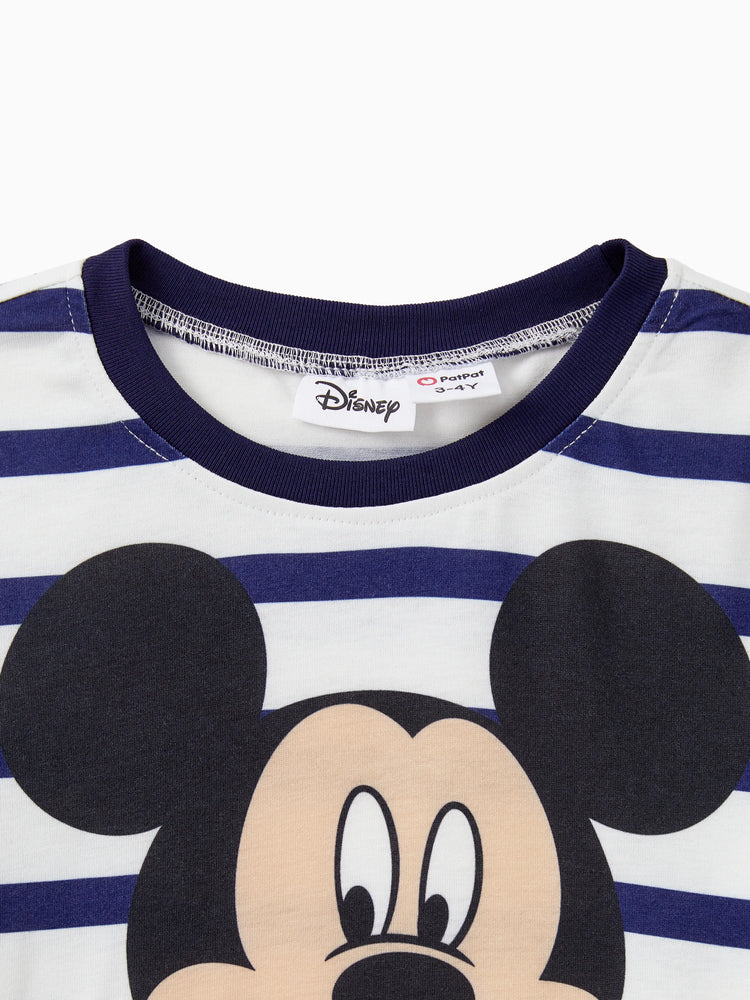 Ensembles de robes et t-shirts assortis à manches courtes Naia™ à rayures et imprimés de personnages Disney Mickey et ses amis