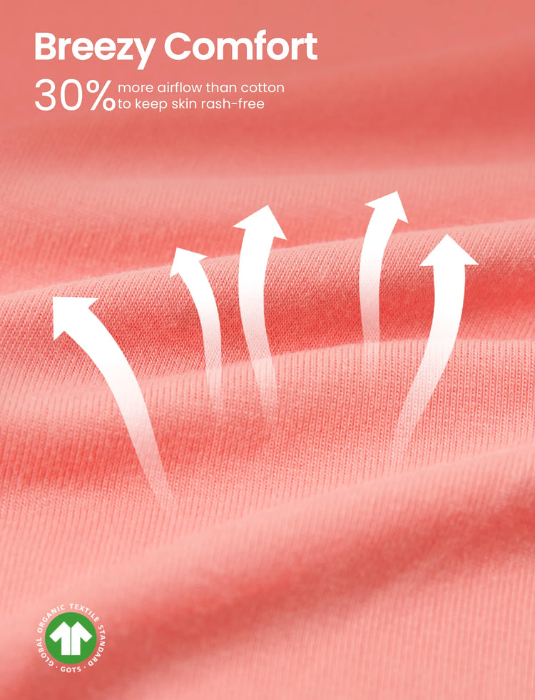 Grenouillère en bambou pour bébé garçon/fille, fermeture éclair à double sens, antidérapante, motif alimentaire enfantin, vêtements de nuit en bambou (bien ajustés)
 Rose