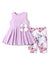 Ensemble 2 pièces haut tunique et leggings violet pour petite fille