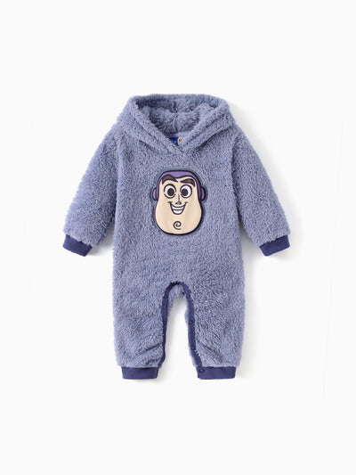 Toy Story Baby Boy Buzz Lightyear Double-sided Fleece Hooded Jumpsuit Blue