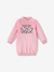 kleinkind mädchen buchstabe bestickt fleece mock neck langarm rosa sweatshirt kleid rosa