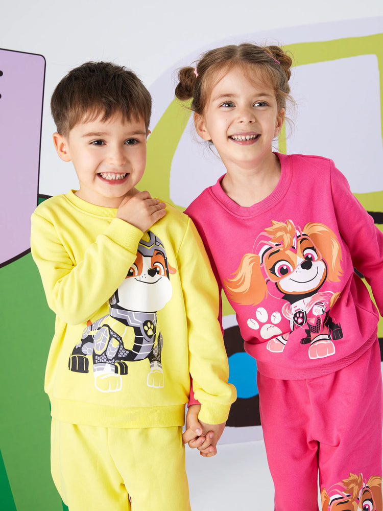 PAW Patrol Toddler Girl 2pcs Skye Glow in the Dark Sweatshirt and Pants Set Roseo