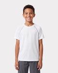 PatPat Lightflow Activewear Kid Boy Athletic Breathable Air-Grid Ultra Lightweight Short Sleeve T-Shirt White