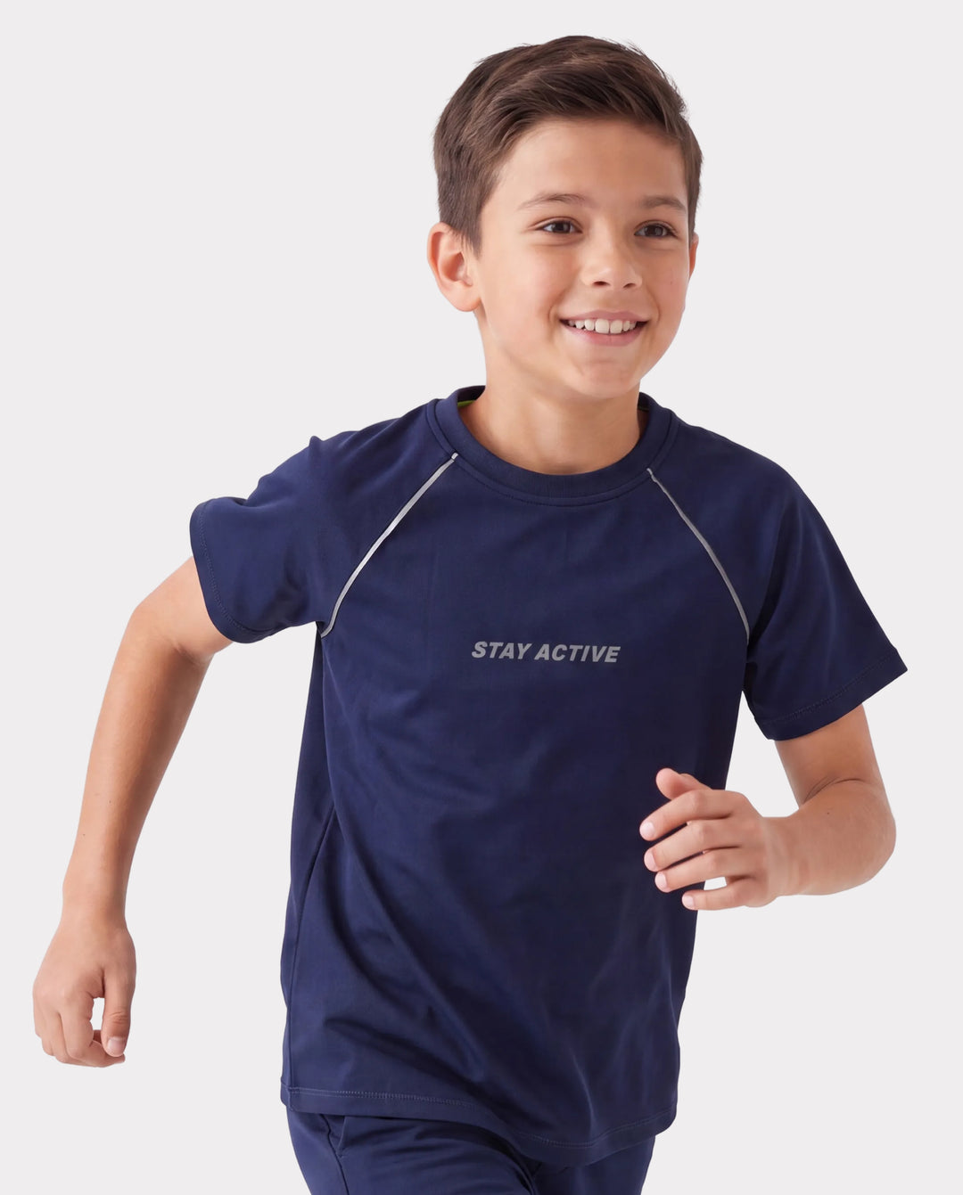 PatPat Lightflow Sportbekleidung Kinder-Jungen Athletik Ultraleichtes & Schnell trocknendes Kurzarm-T-Shirt Dunkelblau
