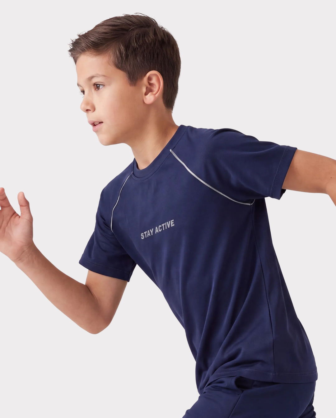PatPat Lightflow Sportbekleidung Kinder-Jungen Athletik Ultraleichtes & Schnell trocknendes Kurzarm-T-Shirt Dunkelblau