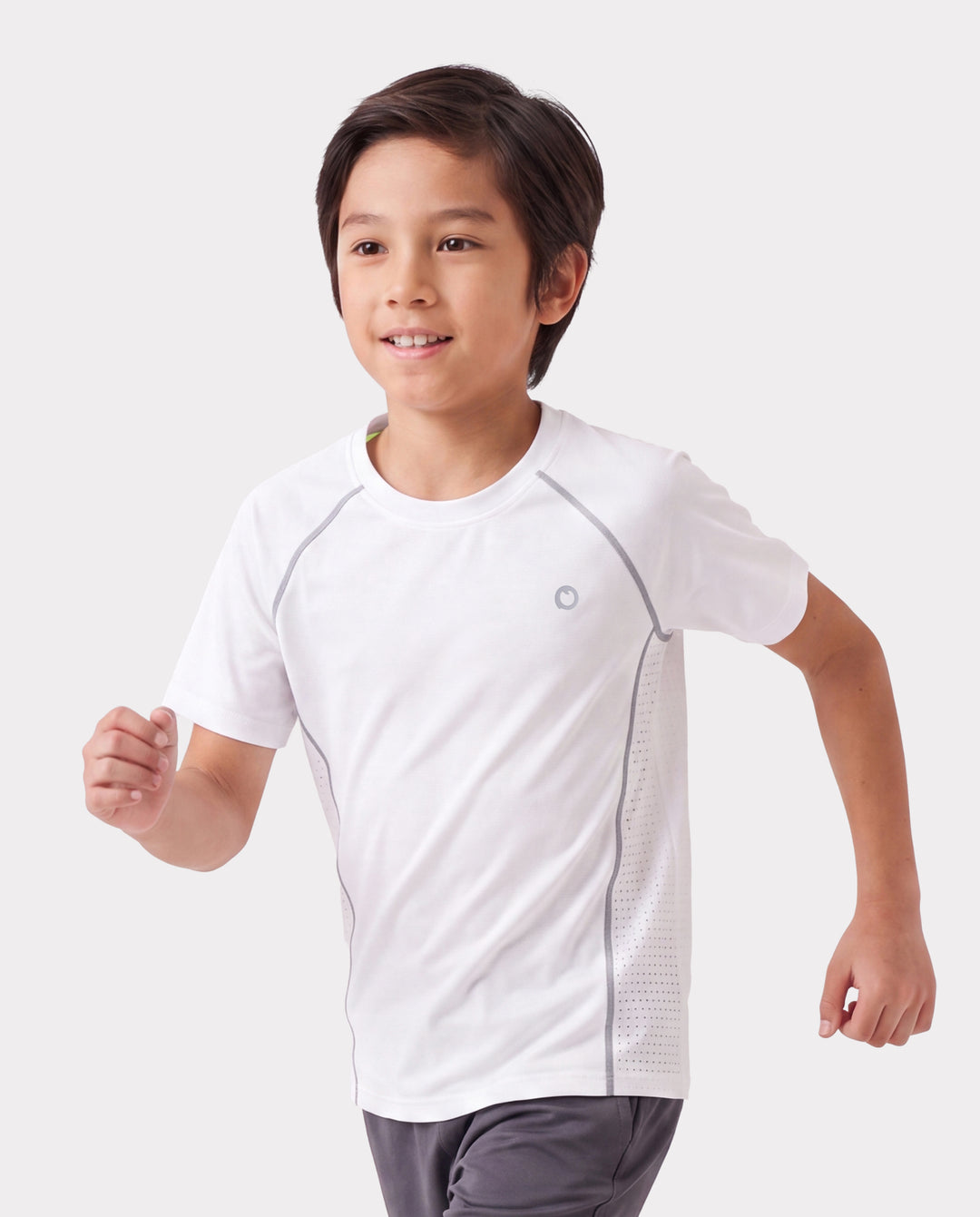 T-shirt de sport PatPat Rapidair Activewear pour enfant, garçon/fille, à séchage rapide et à refroidissement instantané, UPF 100+, anti-éruption cutanée, blanc