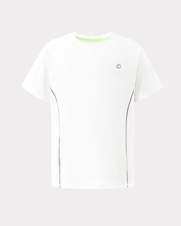 T-shirt de sport PatPat Rapidair Activewear pour enfant, garçon/fille, à séchage rapide et à refroidissement instantané, UPF 100+, anti-éruption cutanée, blanc