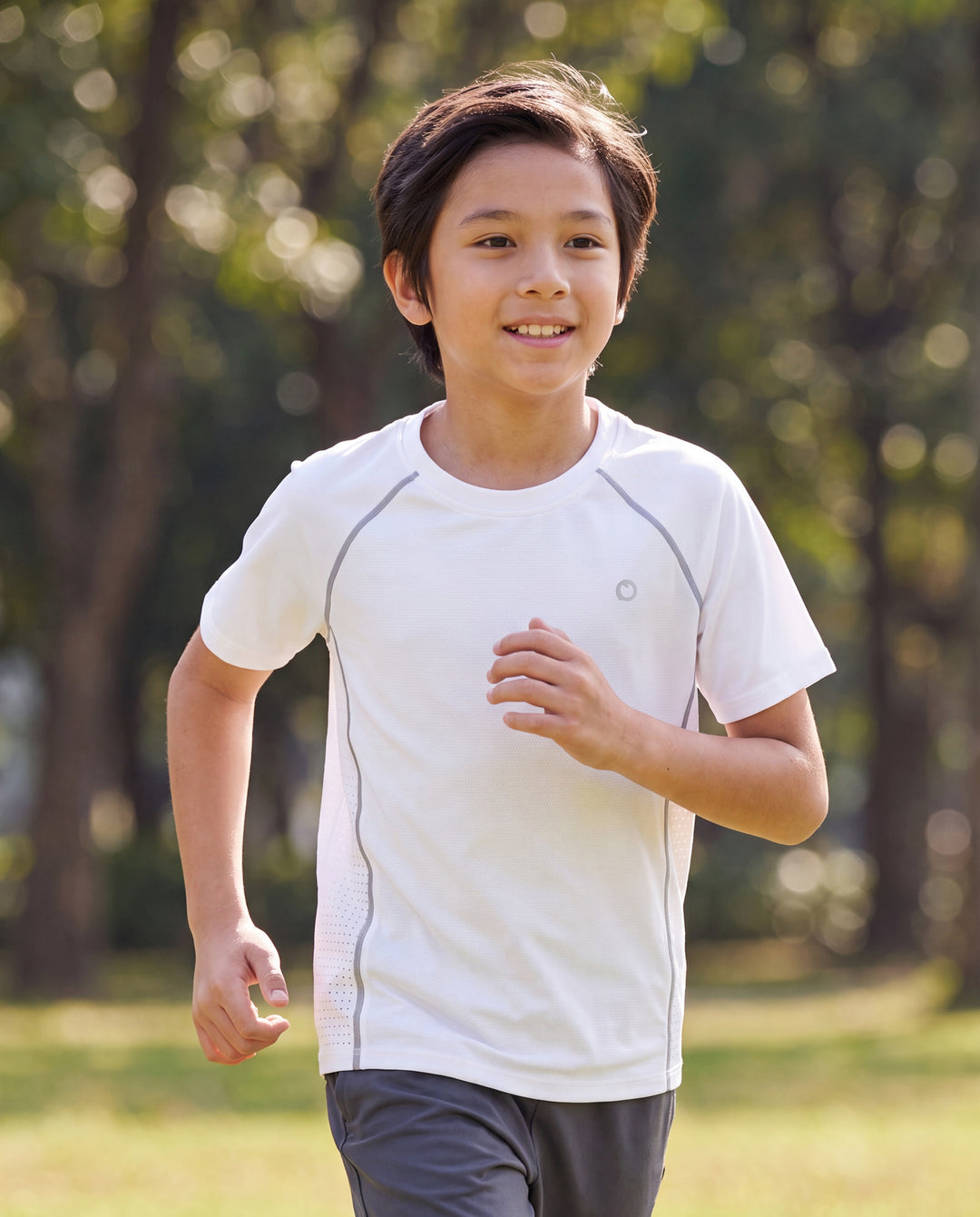 T-shirt de sport PatPat Rapidair Activewear pour enfant, garçon/fille, à séchage rapide et à refroidissement instantané, UPF 100+, anti-éruption cutanée, blanc