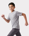 PatPat Rapidair™ Activewear Kinder Jungen/Mädchen Athletic Schnelltrocknendes und sofort kühlendes UPF 100+ Rash Guard T-Shirt grau