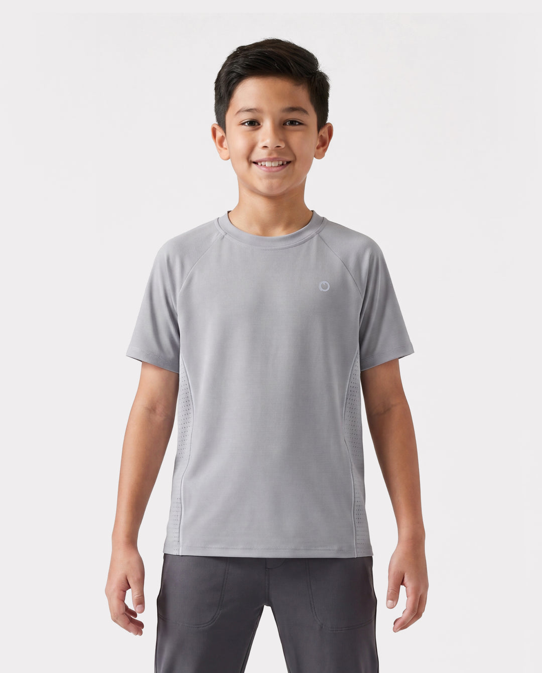 PatPat Rapidair™ Activewear Kinder Jungen/Mädchen Athletic Schnelltrocknendes und sofort kühlendes UPF 100+ Rash Guard T-Shirt grau