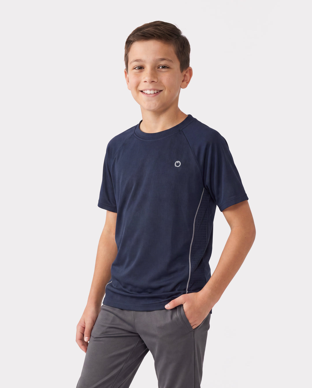 PatPat Rapidair™ Activewear Kinder Jungen/Mädchen Athletic Schnelltrocknendes und sofort kühlendes UPF 100+ Rash Guard T-Shirt tiefblau
