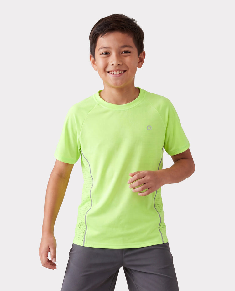 Camiseta deportiva PatPat Rapidair para niños y niñas, de secado rápido y enfriamiento instantáneo, con protección solar UPF 100+, color verde