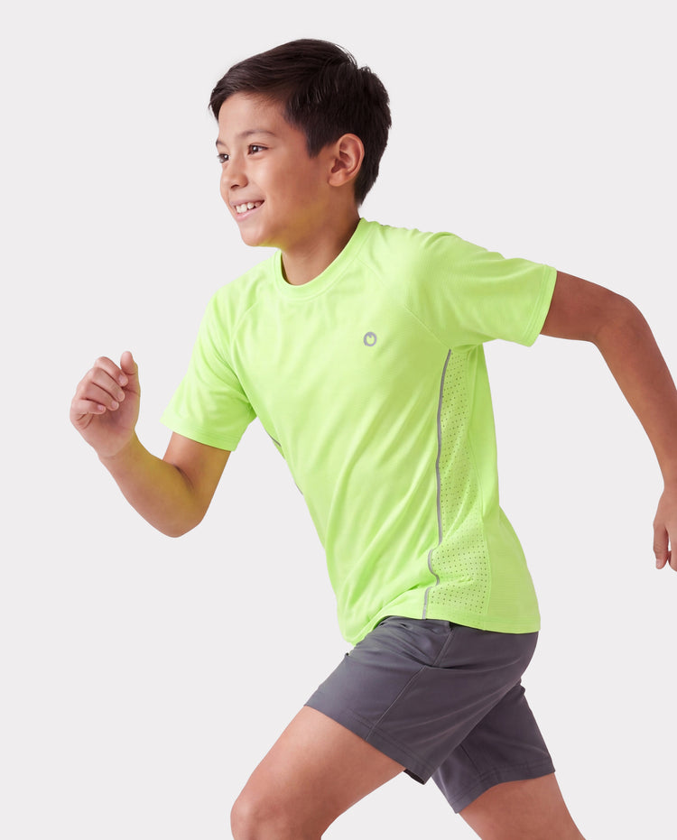 Camiseta deportiva PatPat Rapidair para niños y niñas, de secado rápido y enfriamiento instantáneo, con protección solar UPF 100+, color verde
