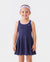 PatPat Rapidair Activewear™ Tenniskleid für Mädchen mit Stirnband und Shorts aus Bambusviskose mit Taschen tiefblau