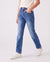 Pantalones vaqueros de cintura elástica para niños, suaves, elásticos, cómodos, para uso diario, con bolsillos, color azul
