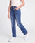 Pantalones vaqueros de mezclilla para niños con cintura elástica, suaves, elásticos y cómodos para uso diario con bolsillos, color azul oscuro