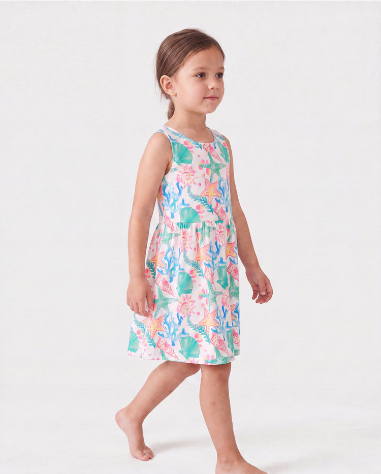 Ocean Vibes Toddler Girl Crossback Dress Green