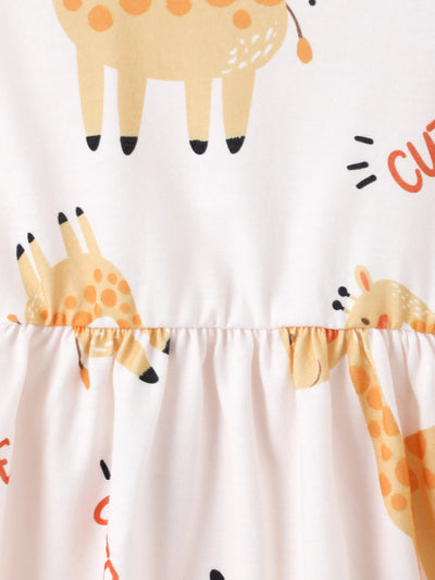 2pcs Baby Girl Pink Cardigan and Elephant Print Dress Set Ginger-2